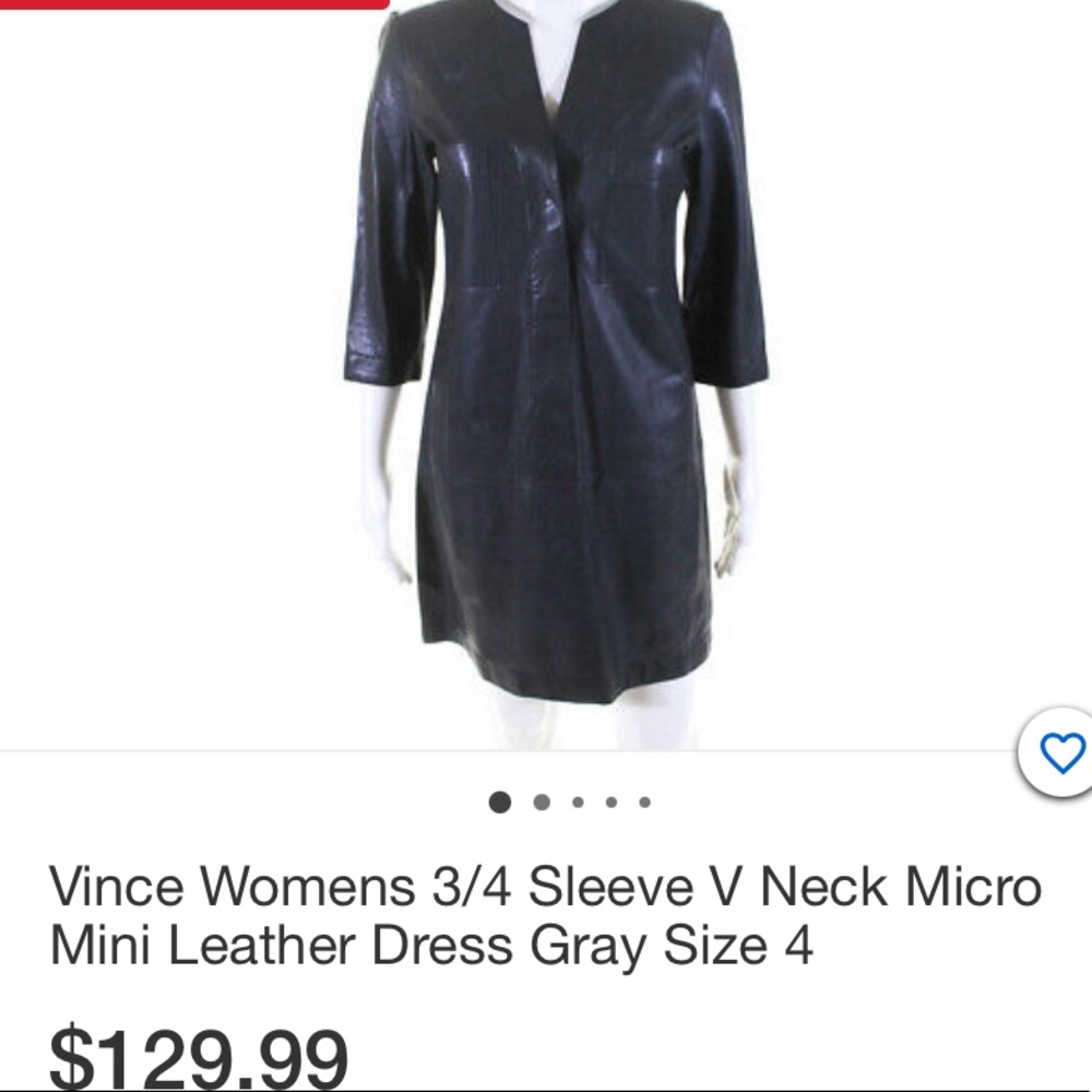 Vince quarter sleeve leather dress